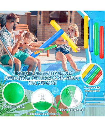 4 Pcs Pool Inflatable Sticks Inflatable Pool Noodles Colorful PVC Outdoor Water Games Toy Giant Blow up Pool Noodles Pool Flo...