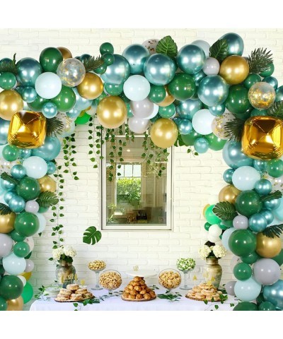 Jungle Safari Balloon Garland Arch Kit - Baby Shower Decorations Boy Tropical Leaves Colorful Balloons Balloon Strip Green An...