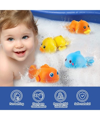 Bath Toys Magnetic Fishing Games Baby Bath Toys Wind-up Swimming Fish Duck Whale Toys Floating Pool Bathtub Tub Toys for Todd...