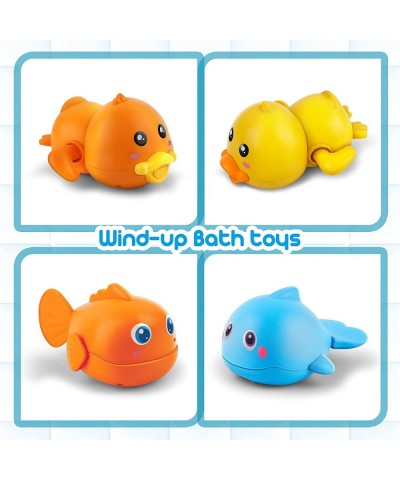 Bath Toys Magnetic Fishing Games Baby Bath Toys Wind-up Swimming Fish Duck Whale Toys Floating Pool Bathtub Tub Toys for Todd...