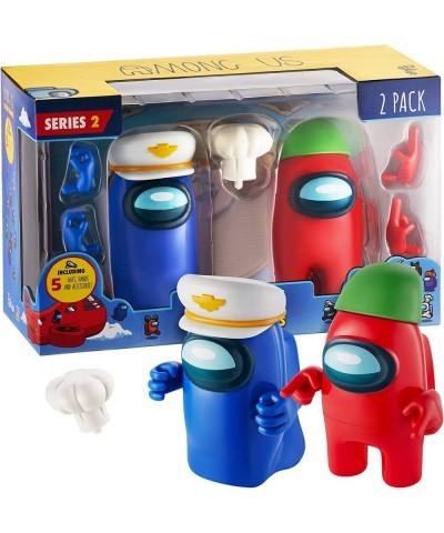 Among Us Action Figures | Two of Four 4.5-Inch-Tall Collectibles | Among Us Toys and Playable Mini Toys | Blue Ghost and Red ...