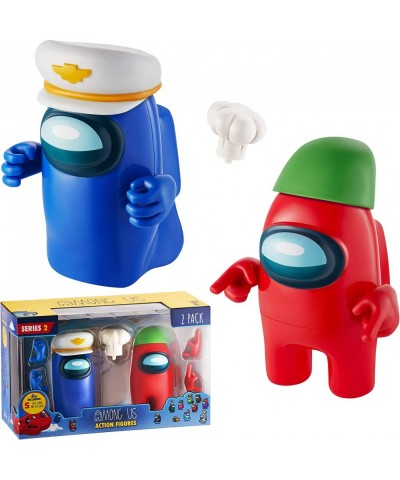 Among Us Action Figures | Two of Four 4.5-Inch-Tall Collectibles | Among Us Toys and Playable Mini Toys | Blue Ghost and Red ...