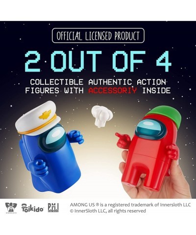 Among Us Action Figures | Two of Four 4.5-Inch-Tall Collectibles | Among Us Toys and Playable Mini Toys | Blue Ghost and Red ...