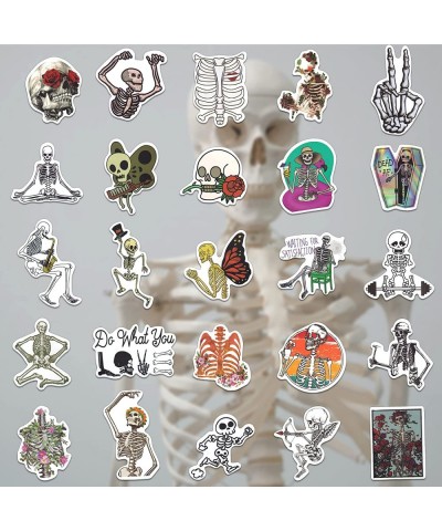 50PCS Skeleton Stickers Skull Stickers Skeleton Stickers for Water Bottle Srapbook Laptop Waterproof Vinyl Skeleton Stickers ...