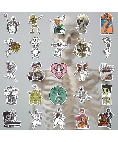 50PCS Skeleton Stickers Skull Stickers Skeleton Stickers for Water Bottle Srapbook Laptop Waterproof Vinyl Skeleton Stickers ...