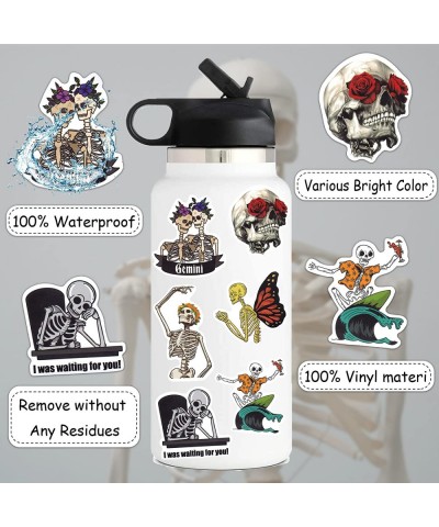 50PCS Skeleton Stickers Skull Stickers Skeleton Stickers for Water Bottle Srapbook Laptop Waterproof Vinyl Skeleton Stickers ...