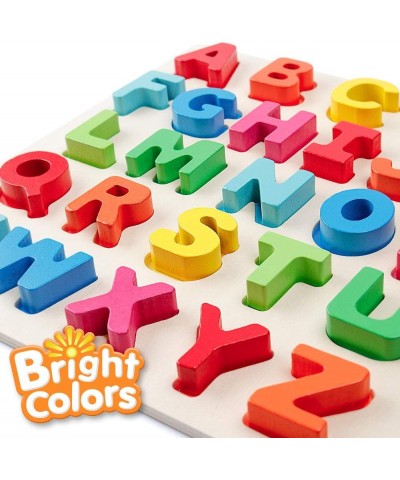 Wooden Alphabet Puzzle – ABC Letters Sorting Board Blocks Montessori Matching Game Jigsaw Educational Early Learning Toy Gift...