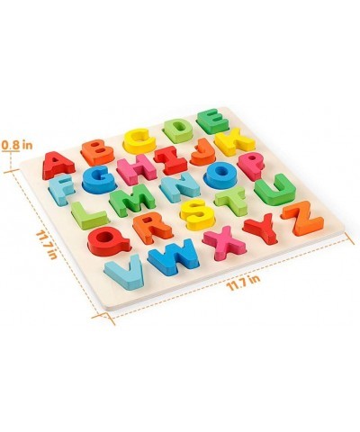 Wooden Alphabet Puzzle – ABC Letters Sorting Board Blocks Montessori Matching Game Jigsaw Educational Early Learning Toy Gift...