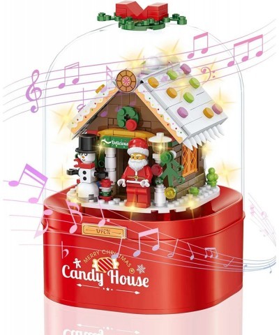 Christmas Music Box Building Block Kit with Auto Rotating Snow Play Christmas Music for Christmas New Year Gifts $28.61 Toy B...