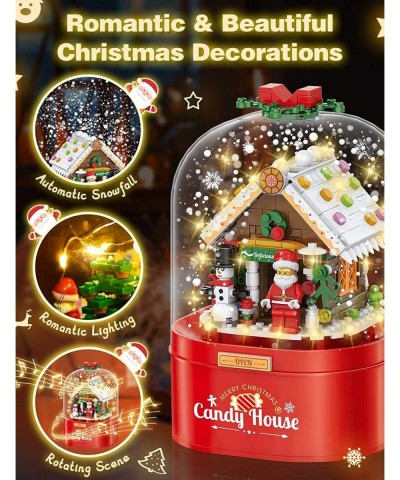 Christmas Music Box Building Block Kit with Auto Rotating Snow Play Christmas Music for Christmas New Year Gifts $28.61 Toy B...