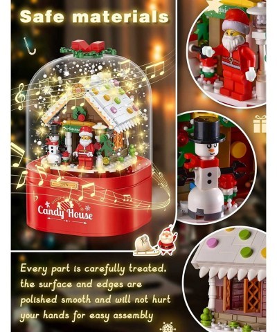 Christmas Music Box Building Block Kit with Auto Rotating Snow Play Christmas Music for Christmas New Year Gifts $28.61 Toy B...