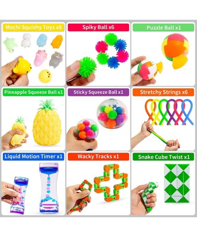 76 Pack Sensory Fidget Toys Set Stress Relief and Anti-Anxiety Bundle Sensory Toys for Kids Adults Cool Fidget Packs with Moc...