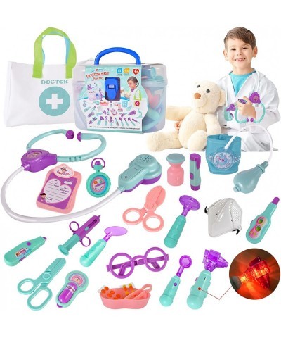 Doctor Kit for Kids 24 Pcs Pretend Play Doctor Dentist Toys with Electronic Equipment Packed in Medical Case Best Gifts for 3...