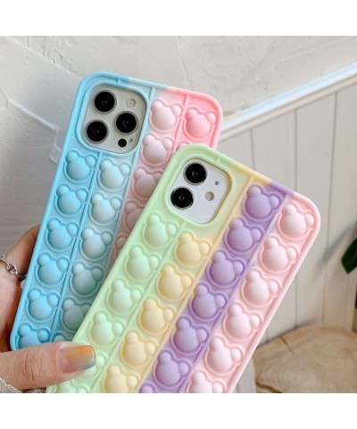 Push Pop Bubbles for iPhone13/13PRO/13PRO MAX Rainbow Case Soft Silicone Fidget Toy Phone Case Bubble Fidget Sensory Toy Funn...