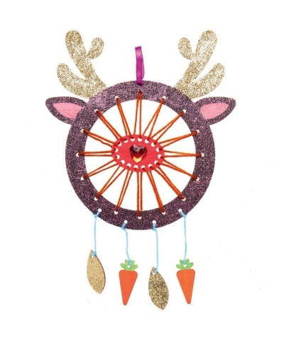 AX520 Reindeer Wooden Dreamcatcher Kits - Pack of 4 Create Your own Dream Catchers for Kids Arts and Crafts Wall Decorations ...