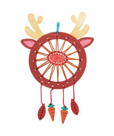 AX520 Reindeer Wooden Dreamcatcher Kits - Pack of 4 Create Your own Dream Catchers for Kids Arts and Crafts Wall Decorations ...