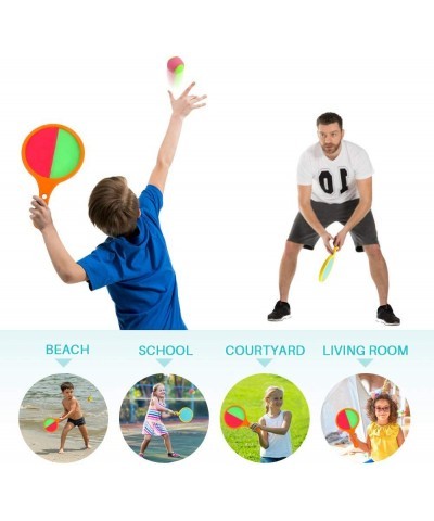 2PCS Racket Games Set with 2 Balls Double-Sided Racket Game Throw Ball Game Play Outdoor Indoor Parent-Child Interactive Spor...