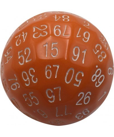 Single 100 Sided Polyhedral Dice (D100) Solid Orange Color with White Numbering 45 Millimeters by SkullSplitter Dice $32.17 G...