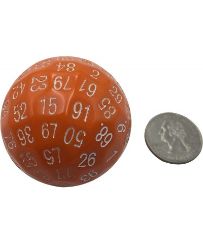 Single 100 Sided Polyhedral Dice (D100) Solid Orange Color with White Numbering 45 Millimeters by SkullSplitter Dice $32.17 G...