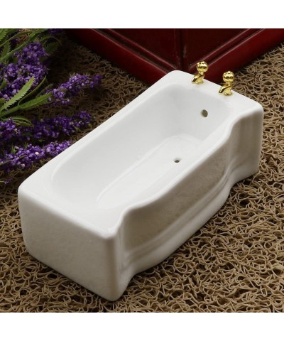 1/12 Ceramic White Square Bathroom Dollhouse Mini Bath Tub Home Decor Accessory $21.83 Dollhouse Accessories