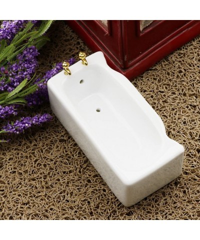 1/12 Ceramic White Square Bathroom Dollhouse Mini Bath Tub Home Decor Accessory $21.83 Dollhouse Accessories