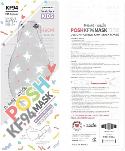 [Pack of 10] Posh KF94 Kids Mask - Little Stars - Gray (KA13) (MADE IN KOREA) Gray White Pink Red $61.38 Kids' Dress-Up Acces...