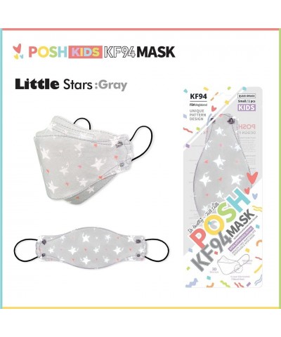 [Pack of 10] Posh KF94 Kids Mask - Little Stars - Gray (KA13) (MADE IN KOREA) Gray White Pink Red $61.38 Kids' Dress-Up Acces...