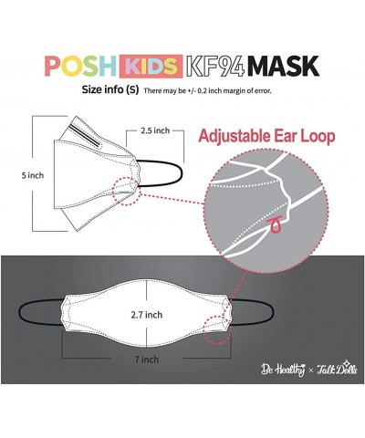 [Pack of 10] Posh KF94 Kids Mask - Little Stars - Gray (KA13) (MADE IN KOREA) Gray White Pink Red $61.38 Kids' Dress-Up Acces...