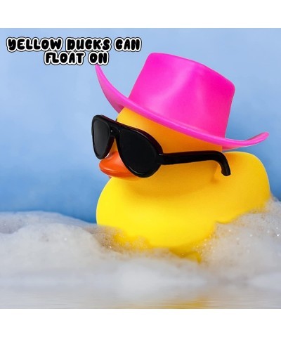 12 PCS Cowboy Rubber Duck with Hat and Sunglasses Mini Bath Rubber Duckies Toys for Baby Shower Birthday Swimming Party Gift ...