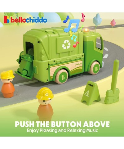 Garbage Truck Toys - Toddler Toys with Sound and Light Kids Toys Wooden Toy Cars for 3 4 5 6 7 Year Old Boys & Girls Kids Gam...