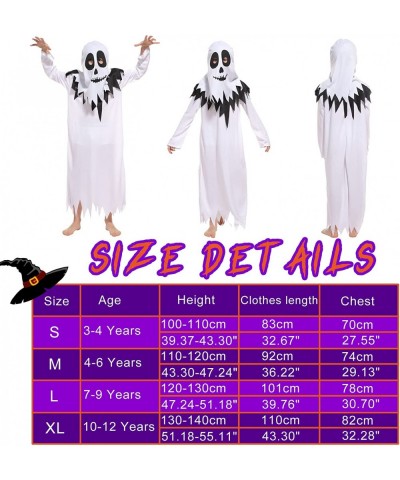 Kids Boys Halloween Hooded Ghost Robe Costume Cosplay Scary Ghost Dress Ups with Head Cover (with Eye Holes) $40.48 Kids' Cos...