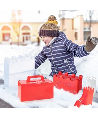 4 Pack Sand Block Molds- Sand & Snow Fort Building Block Snow Brick Maker with Shovel- Snow Castle Toy Molds Winter Snow Toys...