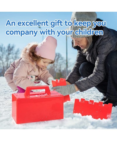 4 Pack Sand Block Molds- Sand & Snow Fort Building Block Snow Brick Maker with Shovel- Snow Castle Toy Molds Winter Snow Toys...