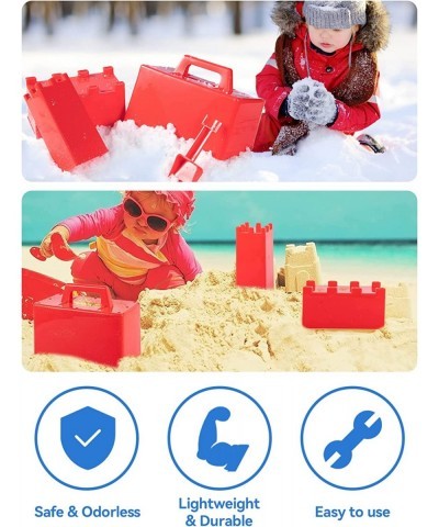 4 Pack Sand Block Molds- Sand & Snow Fort Building Block Snow Brick Maker with Shovel- Snow Castle Toy Molds Winter Snow Toys...