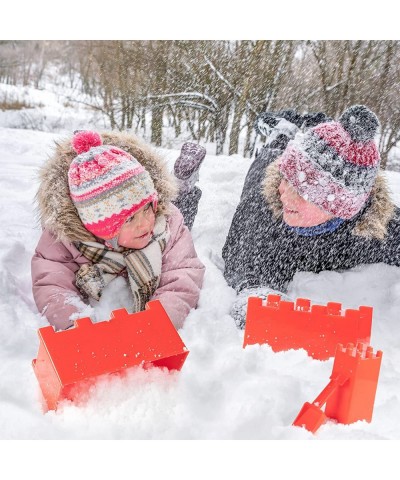 4 Pack Sand Block Molds- Sand & Snow Fort Building Block Snow Brick Maker with Shovel- Snow Castle Toy Molds Winter Snow Toys...