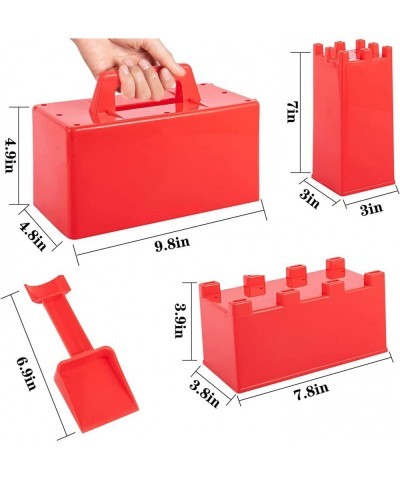 4 Pack Sand Block Molds- Sand & Snow Fort Building Block Snow Brick Maker with Shovel- Snow Castle Toy Molds Winter Snow Toys...