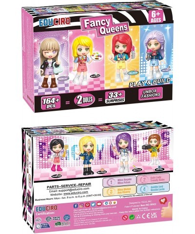 Surprise Fancy Queens Toys Building Set (2 Pack) - Dress Up Dolls Set with 33 Surprises Accessories for Gilrs and Kids 6+ Gif...