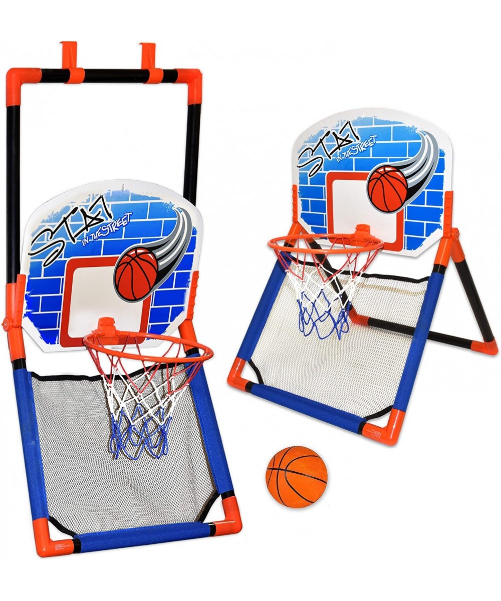 Basketball Hoop for Kids - 2 in 1 Floor and Over The Door Basketball Play Set for Toddlers Boys and Girls Outdoor and Indoor ...