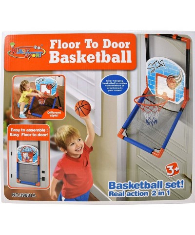 Basketball Hoop for Kids - 2 in 1 Floor and Over The Door Basketball Play Set for Toddlers Boys and Girls Outdoor and Indoor ...