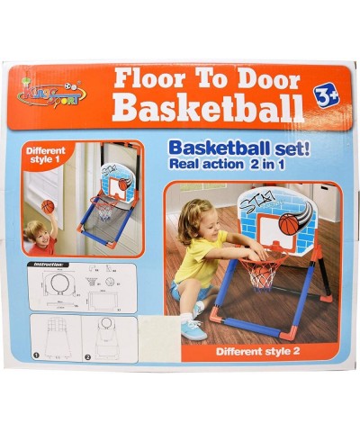 Basketball Hoop for Kids - 2 in 1 Floor and Over The Door Basketball Play Set for Toddlers Boys and Girls Outdoor and Indoor ...