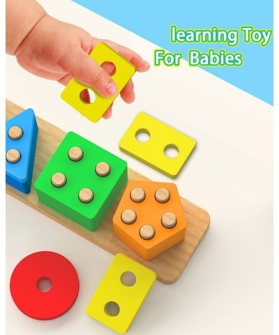 Montessori Toys for 1 2 3+ Year Old Toddlers Educational Toys for 1 2 3 + Year Old Girls Boys Wooden Stacking Toys for Toddle...