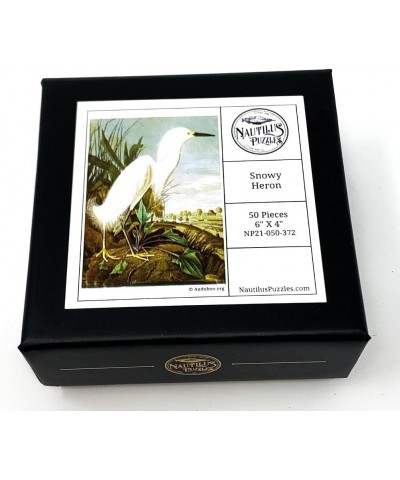 Mini Wooden Jigsaw Puzzle for Adults - Snowy Heron by John James Audubon - 50 Pieces. Made in The USA. $40.55 Jigsaw Puzzles