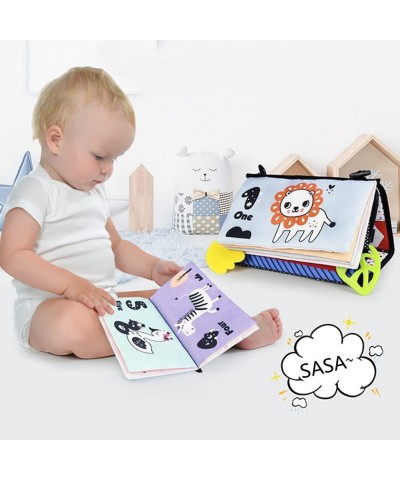 Tummy Time Mirror Toy Black and White High Contrast Baby Soft Cloth Book Foldable Baby Mirror Early Education Soft Cloth Book...