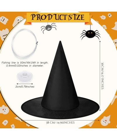 Witch Hat Halloween Costume Witch Hat Black Hanging Witch Hat with Hanging Rope Accessory and Transparent Seamless Hooks $26....