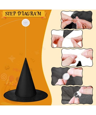 Witch Hat Halloween Costume Witch Hat Black Hanging Witch Hat with Hanging Rope Accessory and Transparent Seamless Hooks $26....