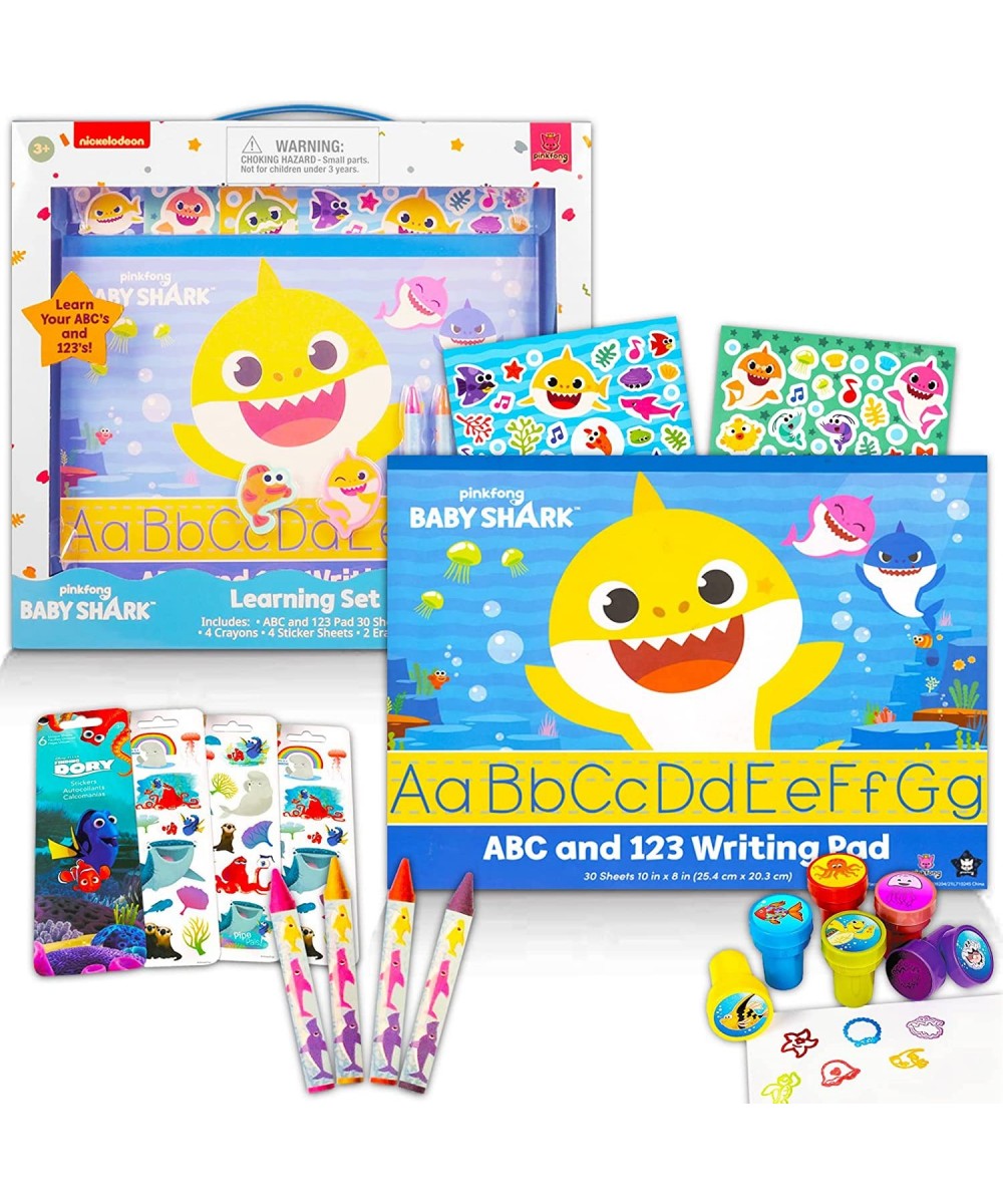 ABC 123 Learning Set for Kids Boys and Girls 4 Pc Bundle with Baby Shark Learning Board Paw Print Stampers Stickers and More ...