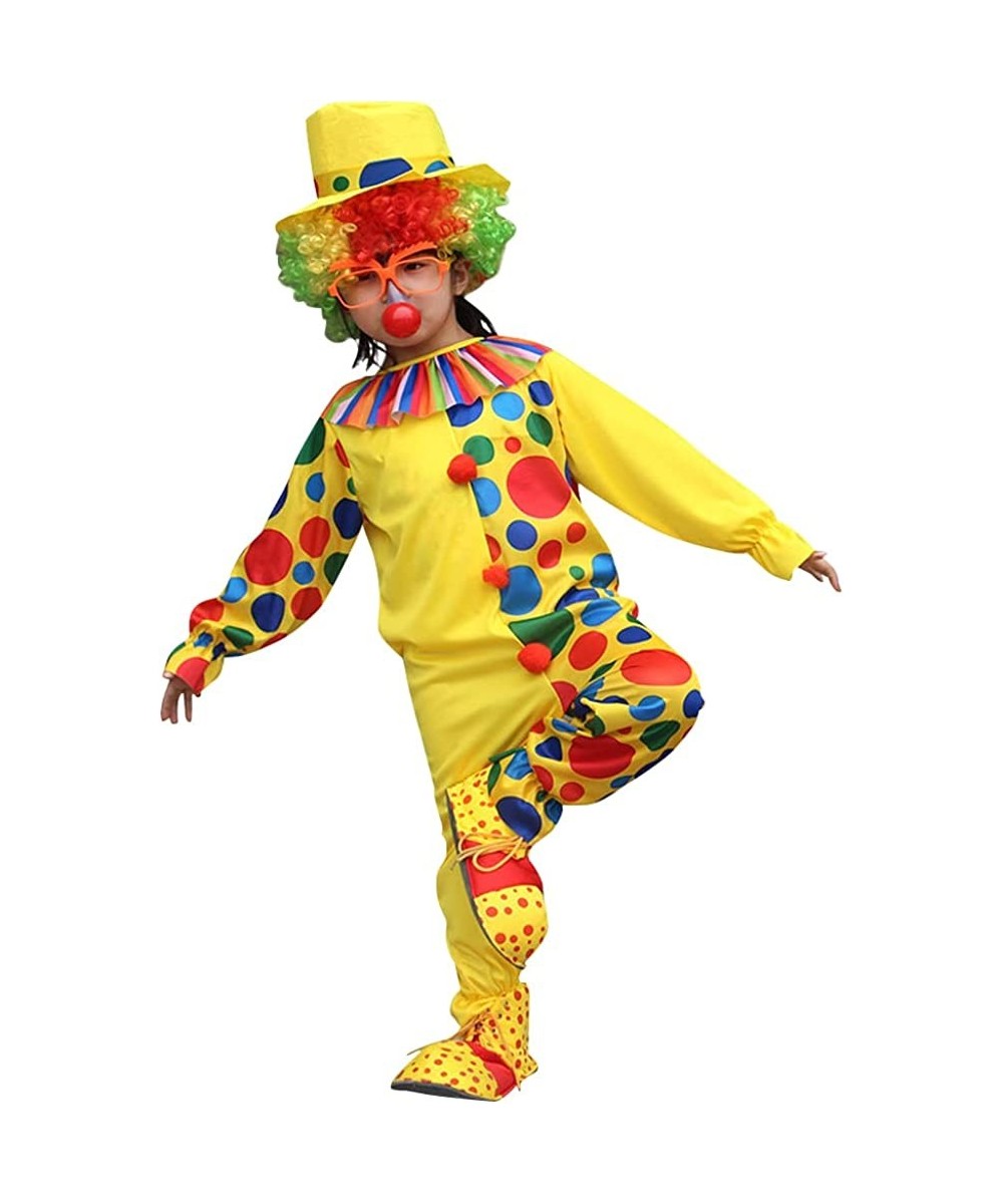 Girls Boys Clown Costume for Kids Funny Circus Costume Joker Cosplay Dress up with Clown Hat Polka Dots Halloween Outfits $59...