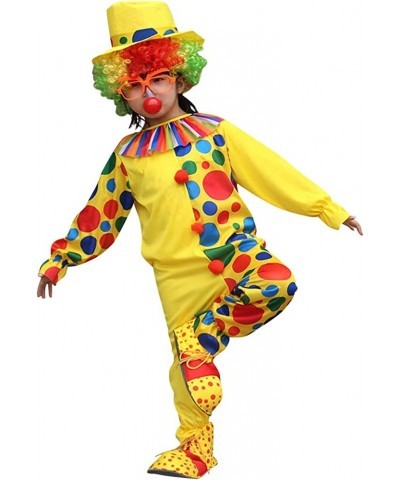 Girls Boys Clown Costume for Kids Funny Circus Costume Joker Cosplay Dress up with Clown Hat Polka Dots Halloween Outfits $59...