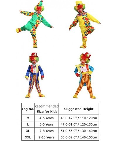 Girls Boys Clown Costume for Kids Funny Circus Costume Joker Cosplay Dress up with Clown Hat Polka Dots Halloween Outfits $59...