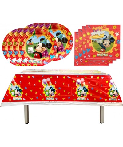 Mickey Mouse Birthday Party Supplies 16 Plates + 16 Napkins + 1 Tablecover Birthday Party Themed Party Supplies Set. $27.56 K...